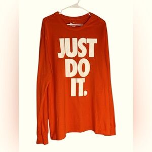 Original NIKE JUST DO IT Athletic Long Sleeve Tee Clemson Orange Men’s XL